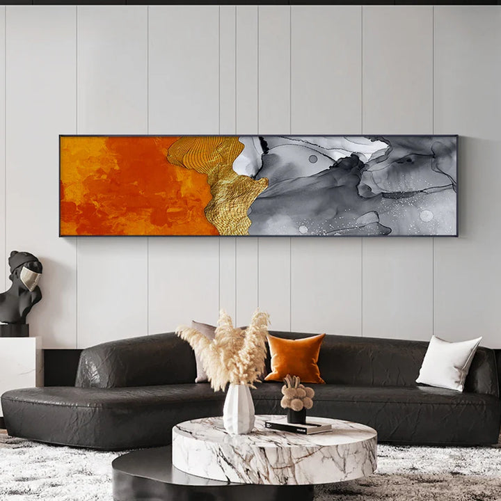 Auspicious Abstract Light Luxury Colorful Wide Format Wall Art Fine Art Canvas Prints Pictures For Above The Sofa Art For Above The Bed | Bowlift