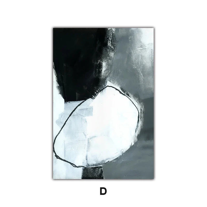 Dark Stones Abstract Wall Art Fine Art Canvas Prints Nordic Pictures For Modern Apartment Living Room Home Office Decor | Bowlift