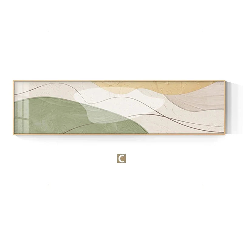 Modern Abstract Wide Format Wall Art Neutral Colors Flowing Lines Fine Art Canvas Prints Pictures For Above The Sofa Art For Above The Bed | Bowlift