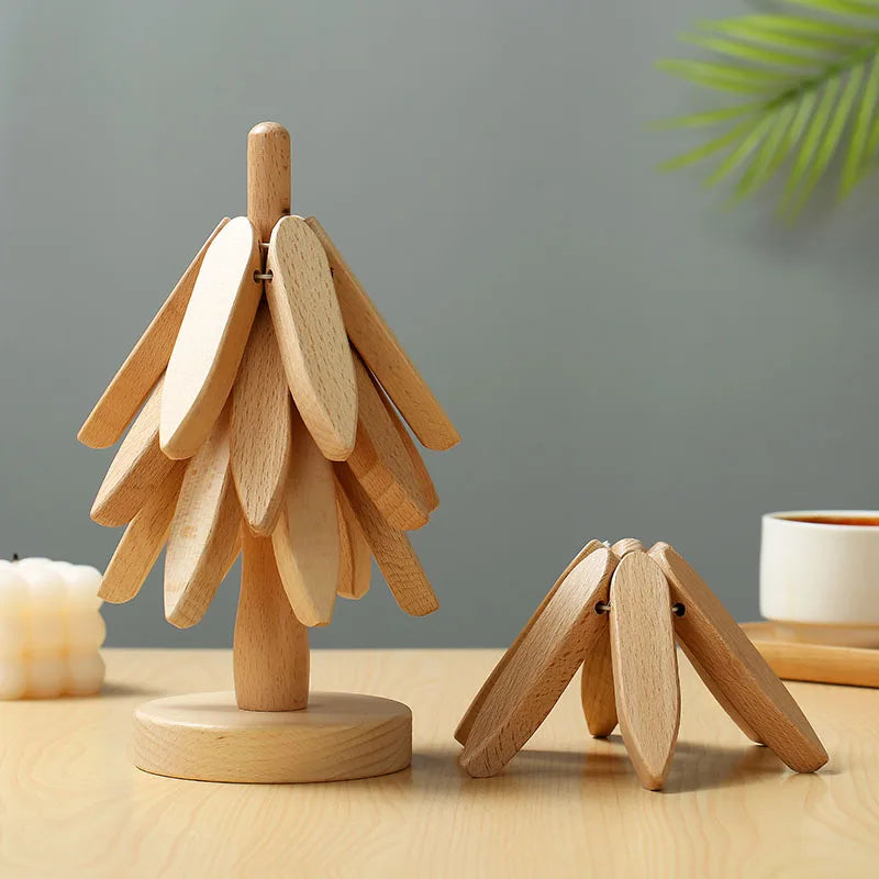 BowLift | Wooden Tree Coaster Set