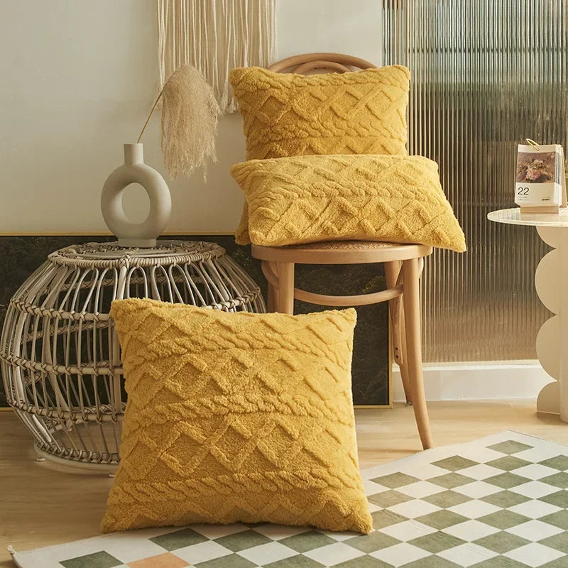 BowLift | SilkAura Decor Cushion Cover - Luxury Comfort with Geometric Jacquard