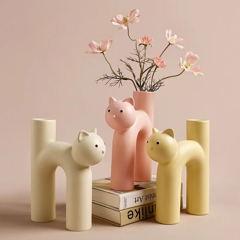 Mini Cat Elegant Minimal H-shaped Flower Vase | Bowlift