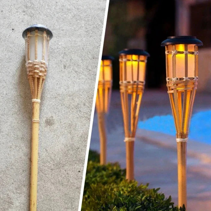 BowLift | Solar Torch 5-piece Set | Flame Look LED Garden Lights | Solar Powered | Decorative Light for Outdoor