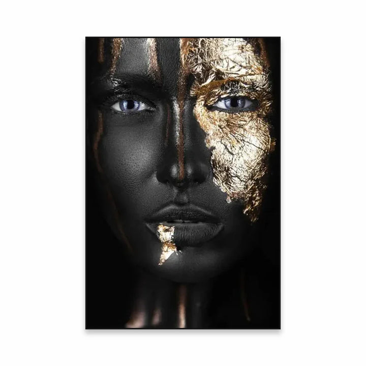 Golden Girl Fashion Wall Art Fine Art Canvas Prints Modern Abstract Portrait Pictures For Living Room Bedroom Boutique Salon Art Decor | Bowlift
