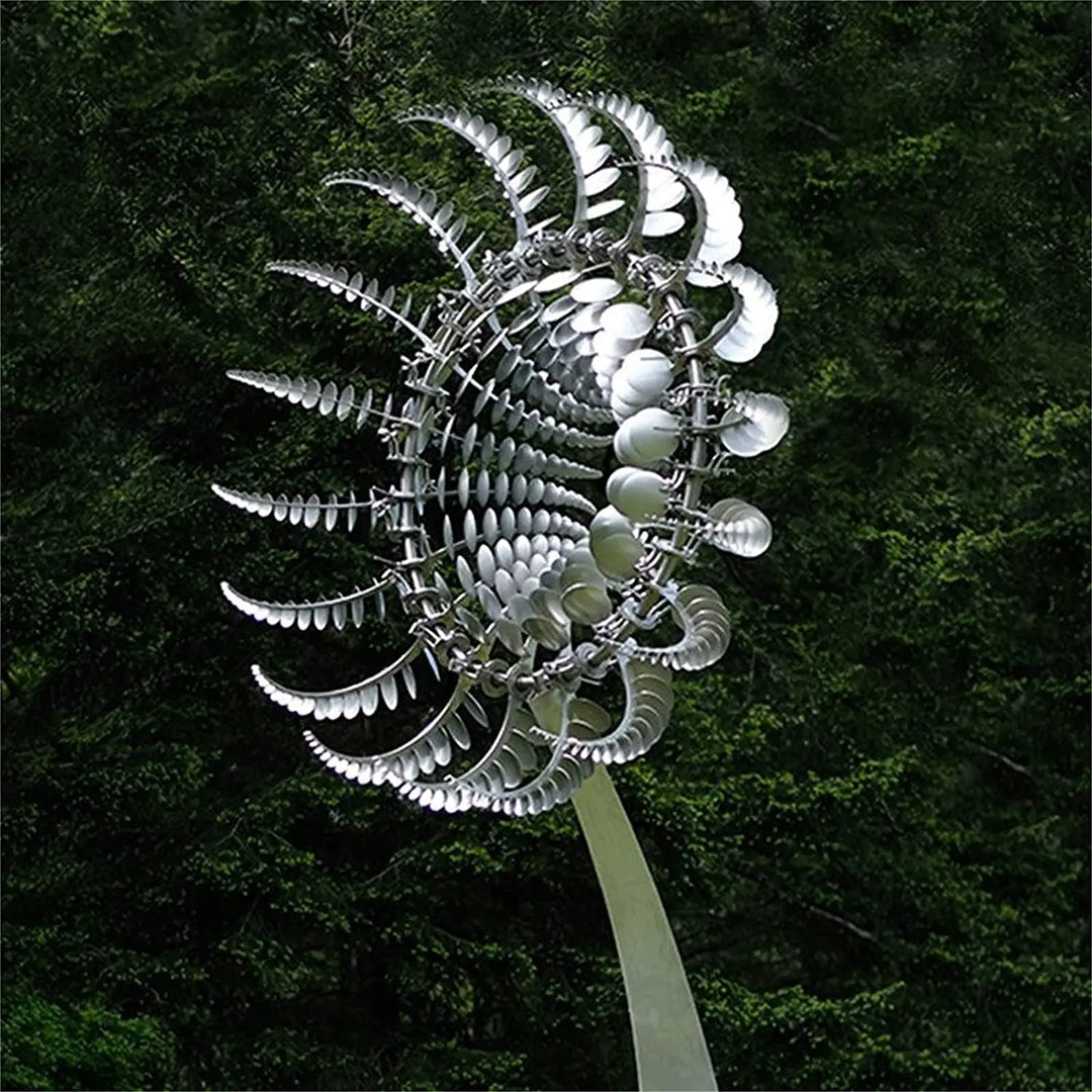Unique Solar-Powered Kinetic Metal Windmill Spinner - Magical Wind Collectors for Patio, Garden, Lawn Outdoor Decoration Bowlift