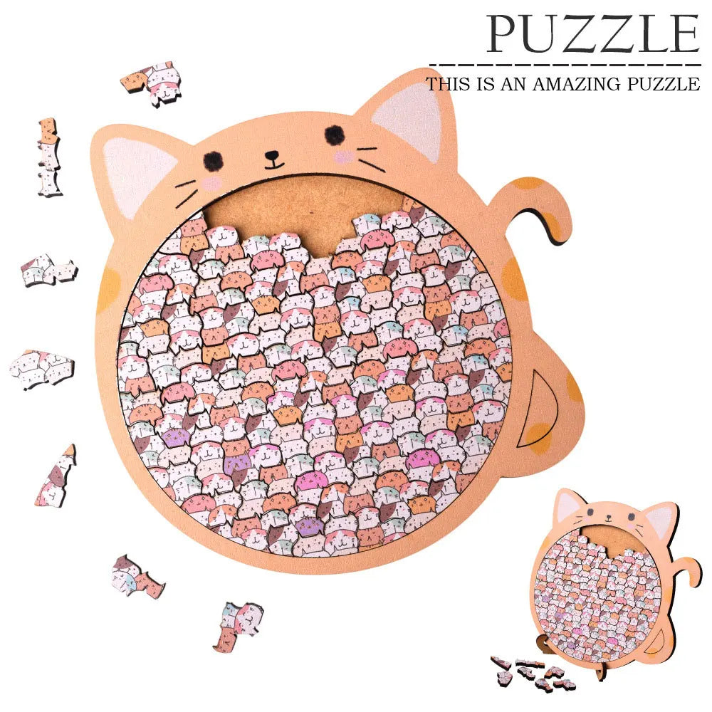 BowLift | Wooden Cat Craze Wooden Art Puzzle