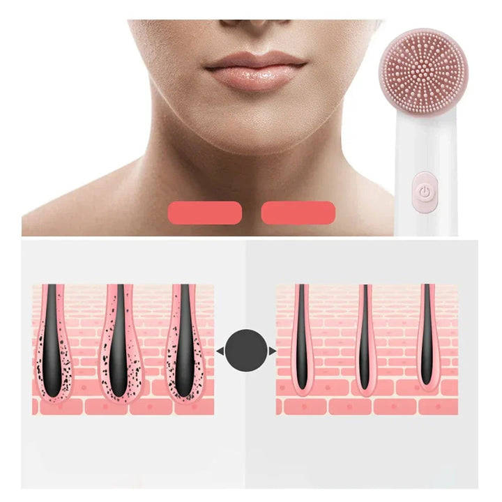 BowLift | Skinvora 2-in-1 Facial Cleansing Device Silicone | Deep Cleansing & Massage | Waterproof & Skin-Friendly | 15.8 × 4.7 × 2.7 cm