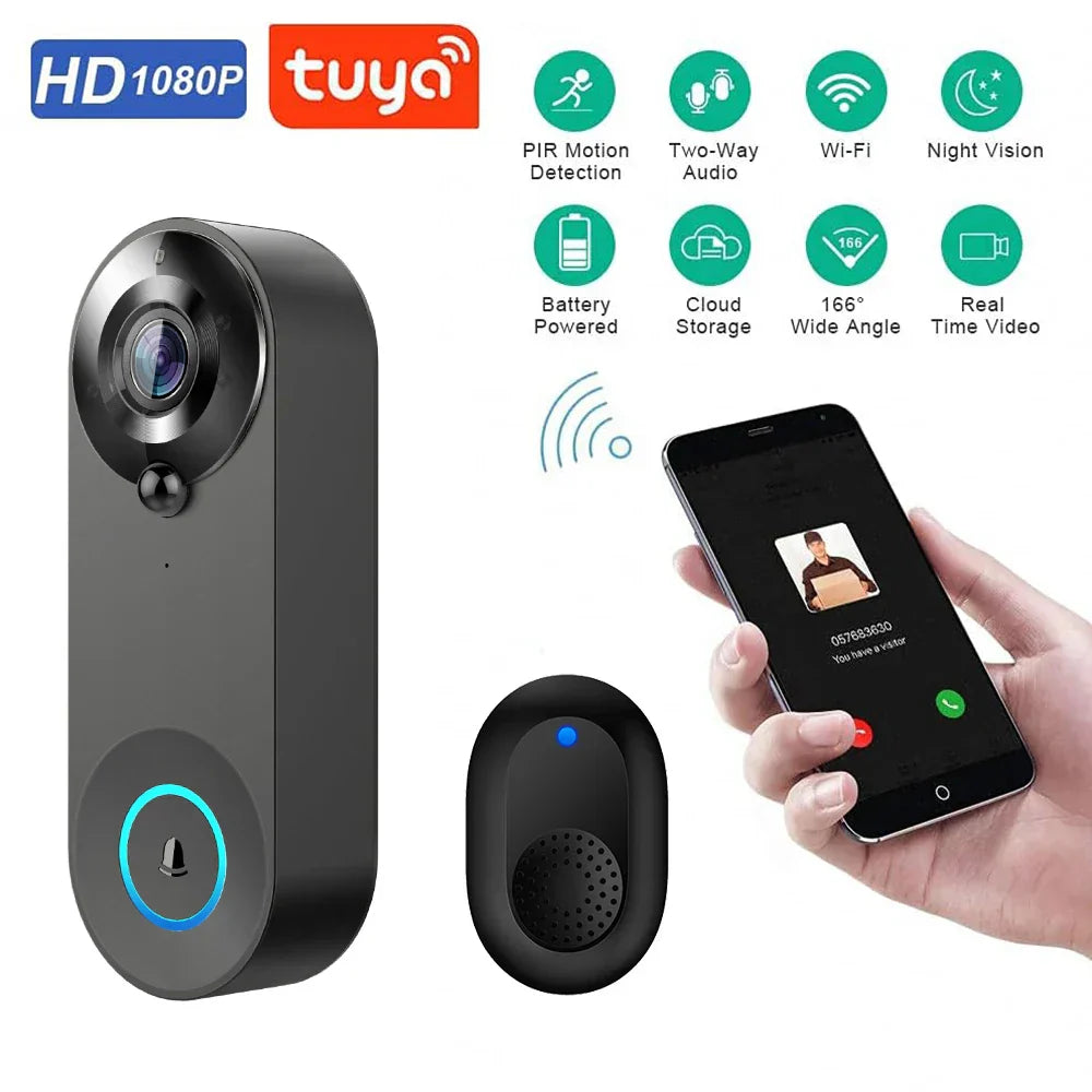 BowLift | ViewSecure Doorbell with Camera | 1080P HD | Wi-Fi & App | Motion Detection & Night Vision