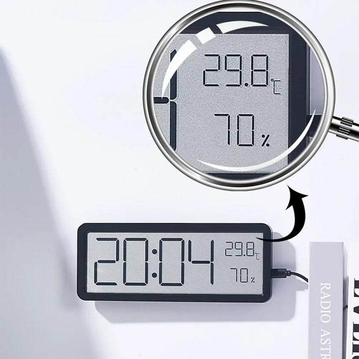 Large Digital Wall Clock with Temperature and Humidity Display – Perfect for Living Room, Bedroom, and Office | Bowlift