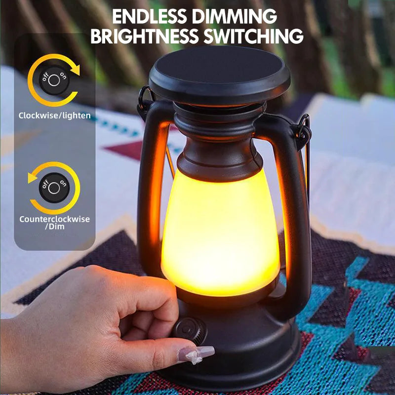 BowLift | Nostalux Retro Lantern | LED Table Lamp with Remote Control | Rechargeable & Decorative | For Home, Camping & Bar
