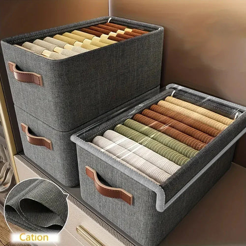 BowLift | Storage box with lid | Stackable | With handle | 47x28x20 cm