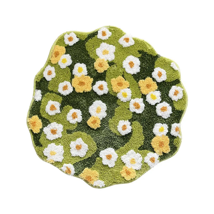 Moss Flower Tufted Round Rug | Bowlift