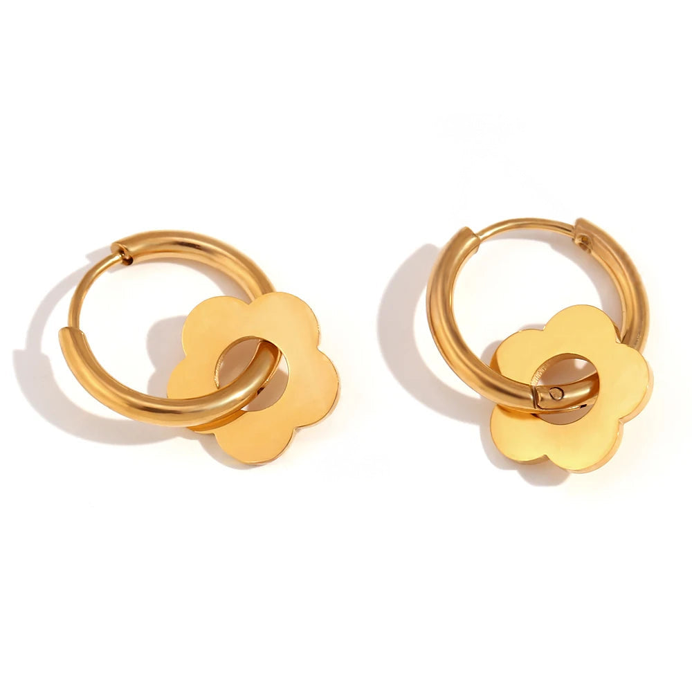 BowLift | Dainty Floral Huggie Hoop Earrings