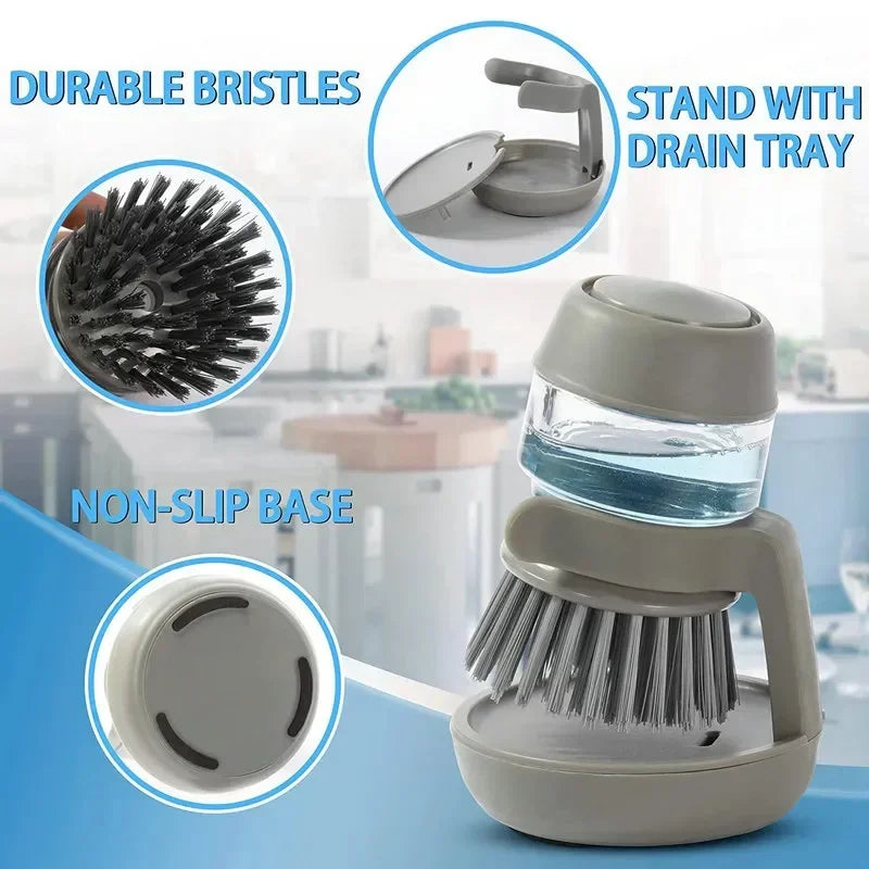 Dish brush with soap dispenser & holder | Eco-friendly plastic | Bowlift