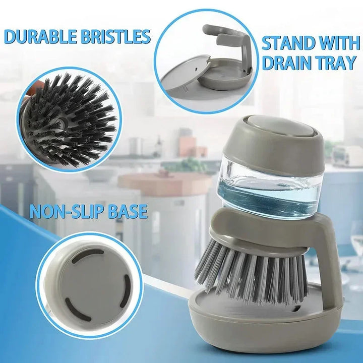 Dish brush with soap dispenser & holder | Eco-friendly plastic | Bowlift