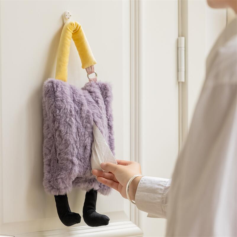 Furry Colourful Tissue Holder | Bowlift