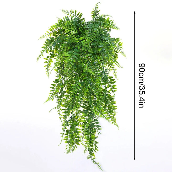BowLift | Evergriva Hanging Plant Artificial | 90 cm Boston Fern Look | Easy Care & UV Resistant | For Indoor & Outdoor