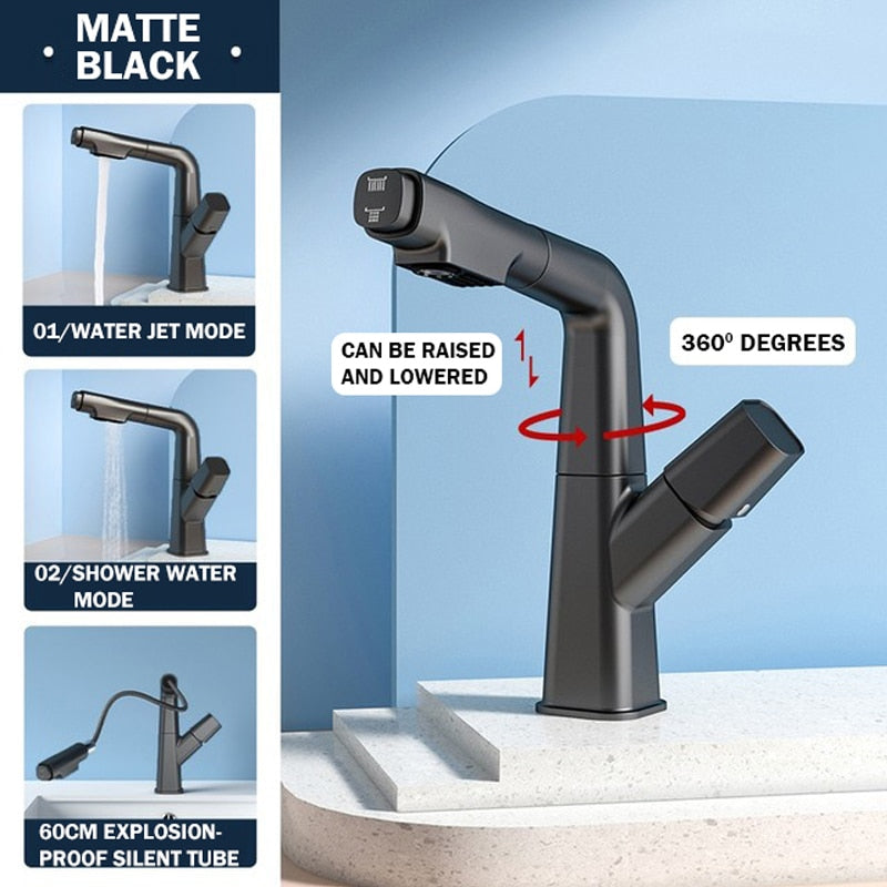 BowLift | Futuristic Rotating European Pull Out Faucet