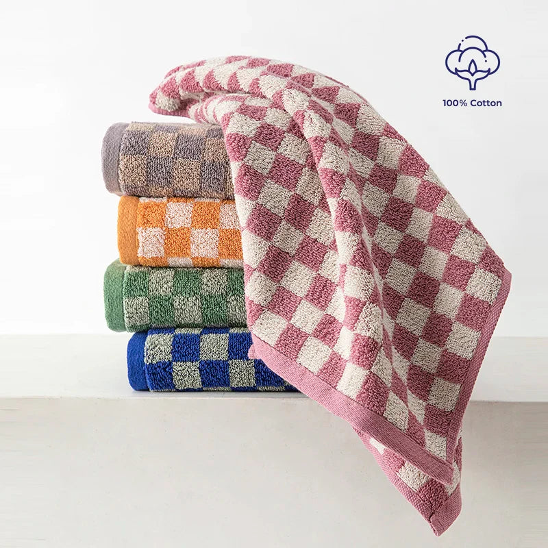 Checkered Cotton Hand Towels | Bowlift