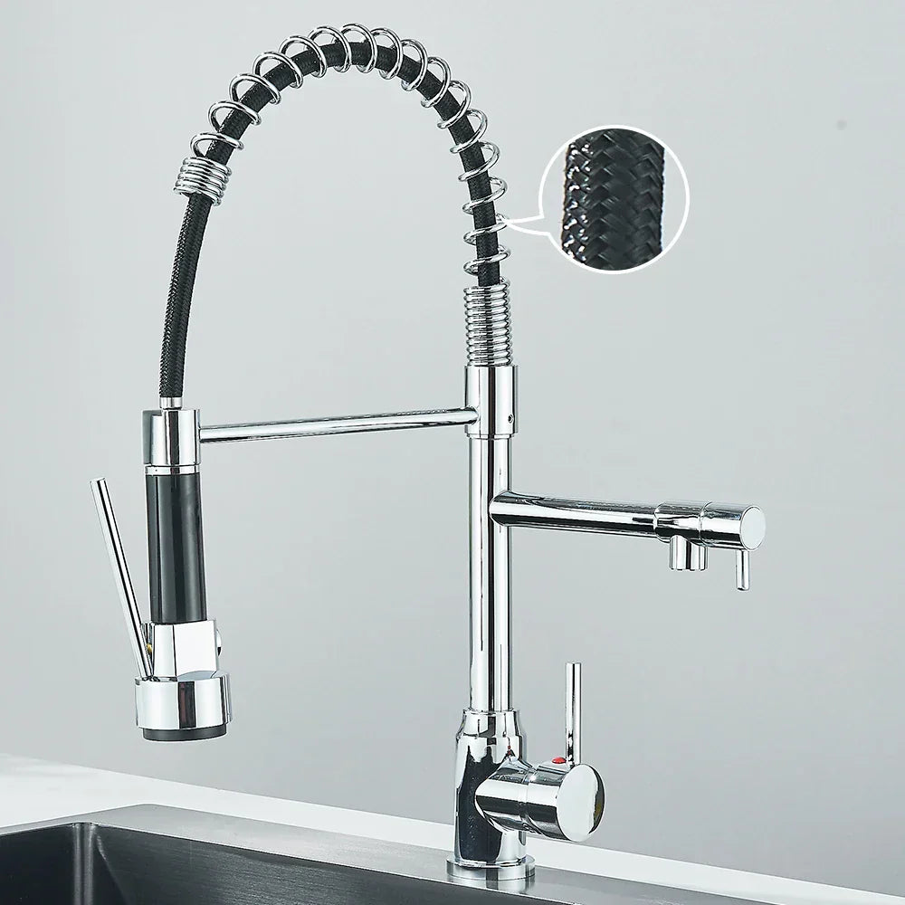 Faucet with Double Spout – High-Quality Faucet for Flexible Washing, Swivable, Ideal for Modern Kitchens, Easy to Clean and Simple Installation | Bowlift