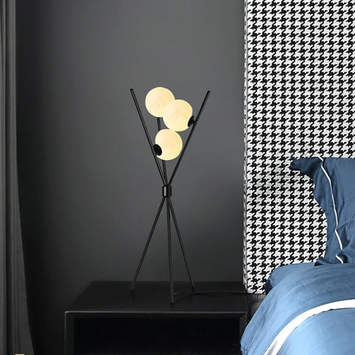 BowLift | LunaGlow 3D Moon Floor Lamp modern design with tripod LED!