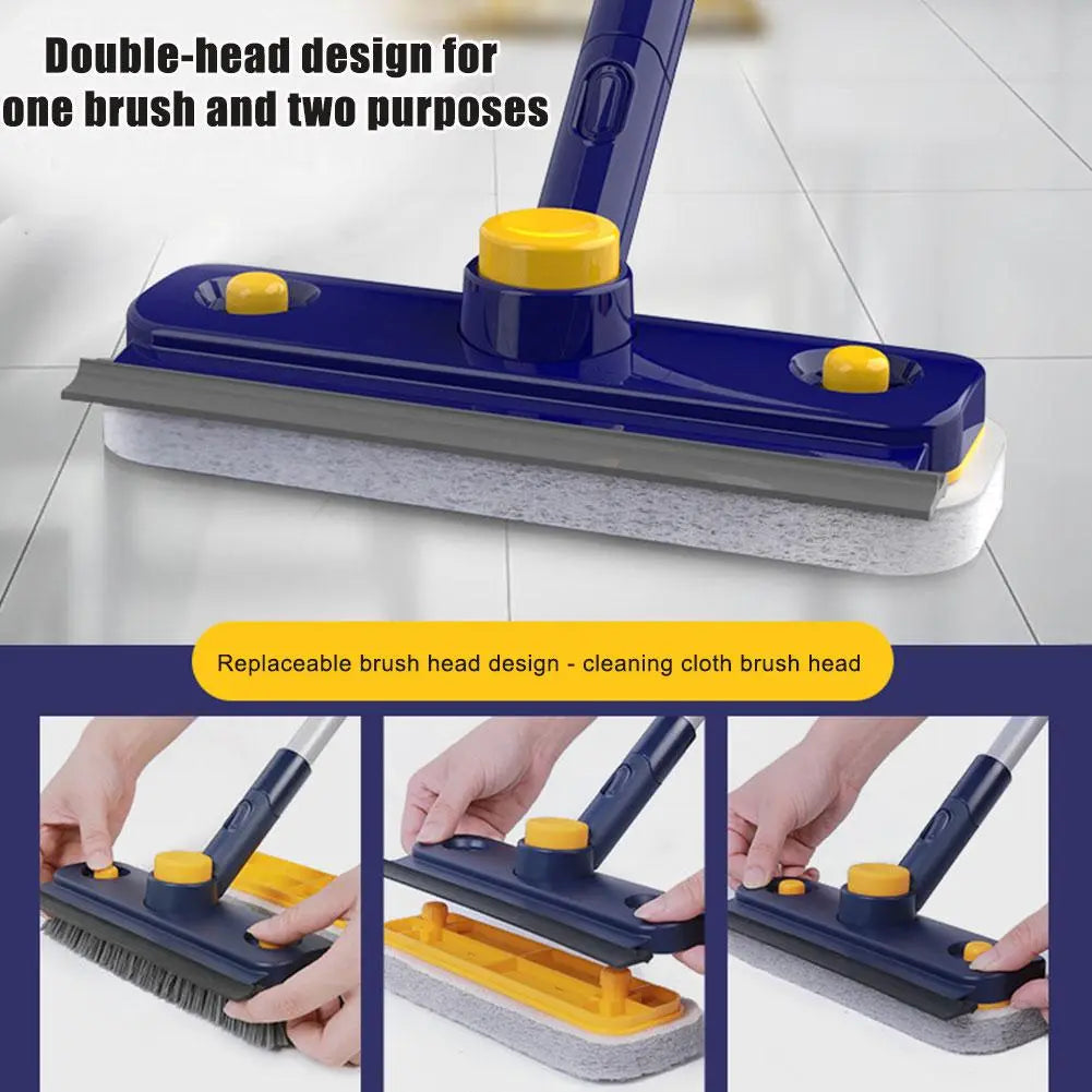 2in1 V-Shaped Long Handle Floor Scrub Edge Cleaner Brush | Bowlift
