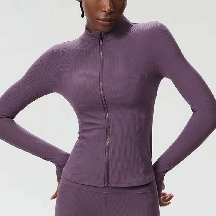 BowLift | Womens Slim Fit Running Jacket With Full Zip Long Sleeve Lightweight Sports Top