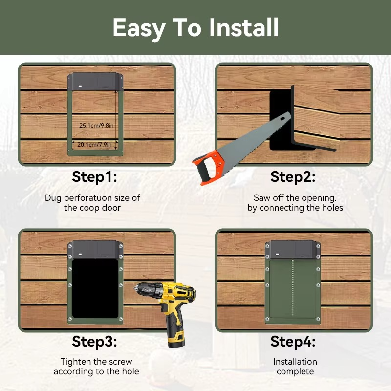 BowLift | Smart Automatic Chicken Coop Door Opener with Light Sensor and Waterproof Design