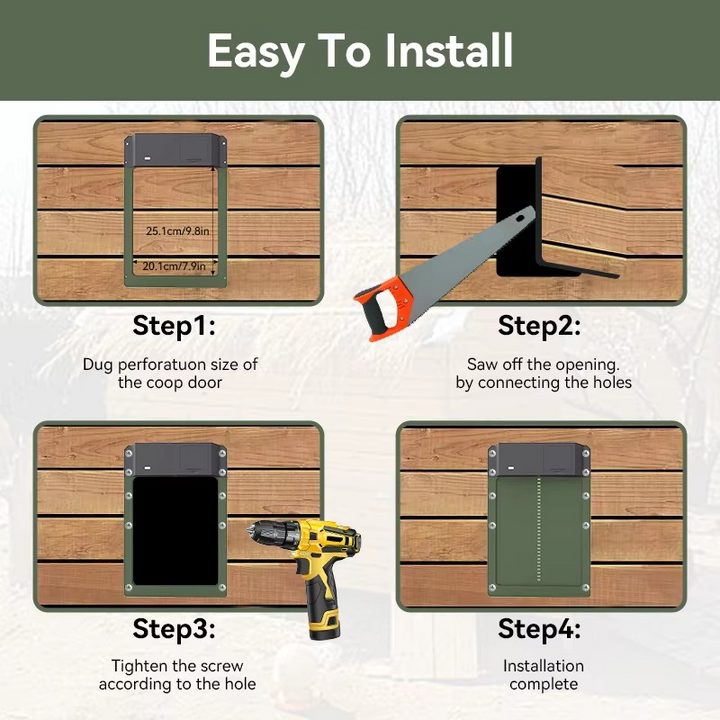BowLift | Smart Automatic Chicken Coop Door Opener with Light Sensor and Waterproof Design