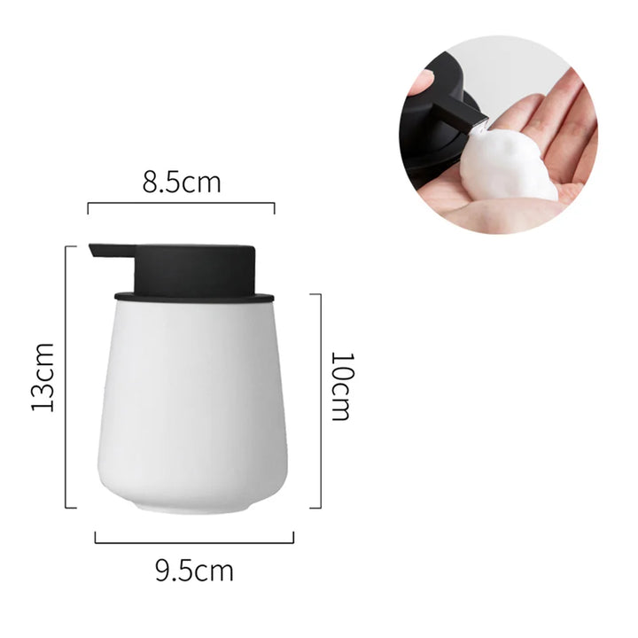 CeramiLux 300 ml Luxury Soap Dispenser made of Ceramic – for Soap, Shampoo, Conditioner or Lotion Bowlift