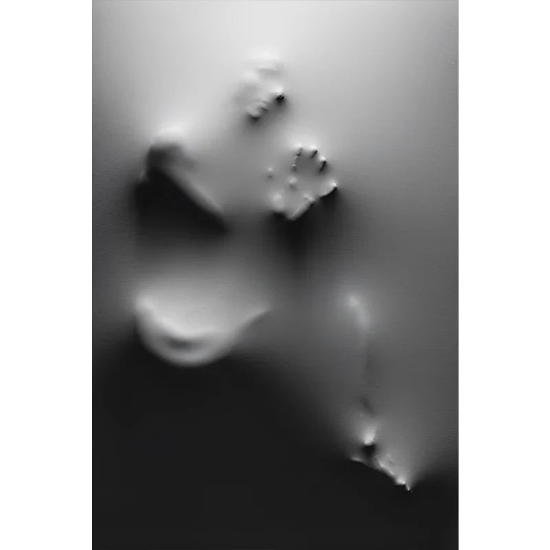 Modern Art Abstract Ghostly Figures In The Wall Canvas Prints Black White Wall Art Posters Pictures For Living Room Bedroom Art Decor | Bowlift