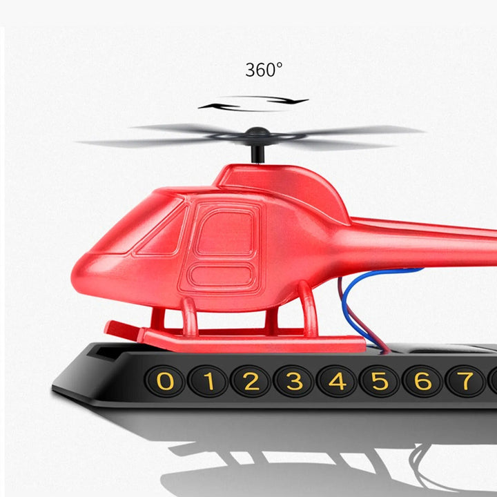 BowLift | Helicopter Solar-Powered Car Air Freshener Parking Number Plate