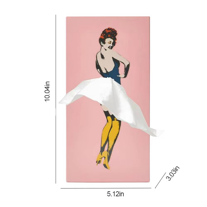 BowLift | Retro Rectangular Facial Tissue Box Case for Vanity, Countertop, or Nightstand
