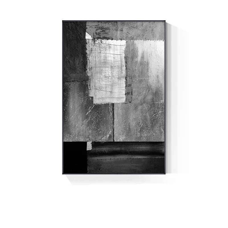Blue Grey Industrial Abstract Wall Art Fine Art Canvas Prints Modern Art For Contemporary Living Room Dining Room Home Office Foyer Art Decor | Bowlift