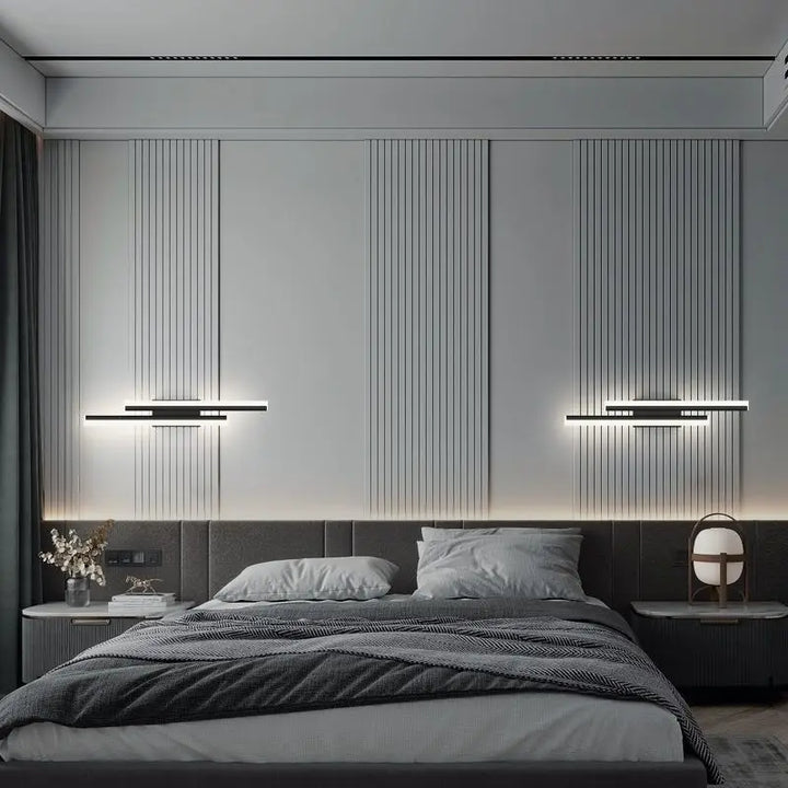 BowLift | Modern LED Wall Lamp: Black/Gold Acrylic Room Decoration Light