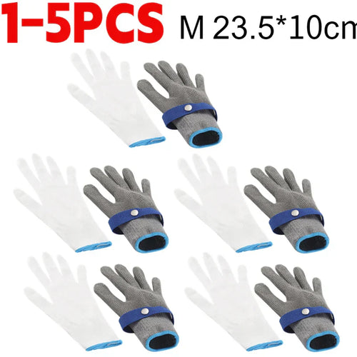 BowLift | Stainless steel cut-resistant gloves - Anti-cut, wire metal weave hand protection for slaughtering, gardening and labor safety
