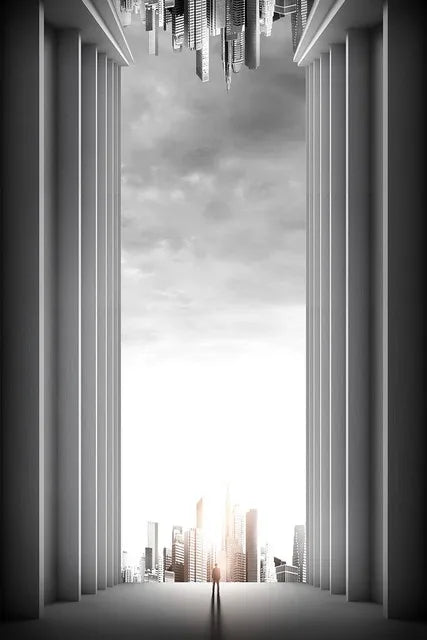 Modern Geometric Architectural Landscapes Wall Art Fine Art Canvas Prints Pictures For Studio Home Office Foyer Inspirational Art Decor | Bowlift