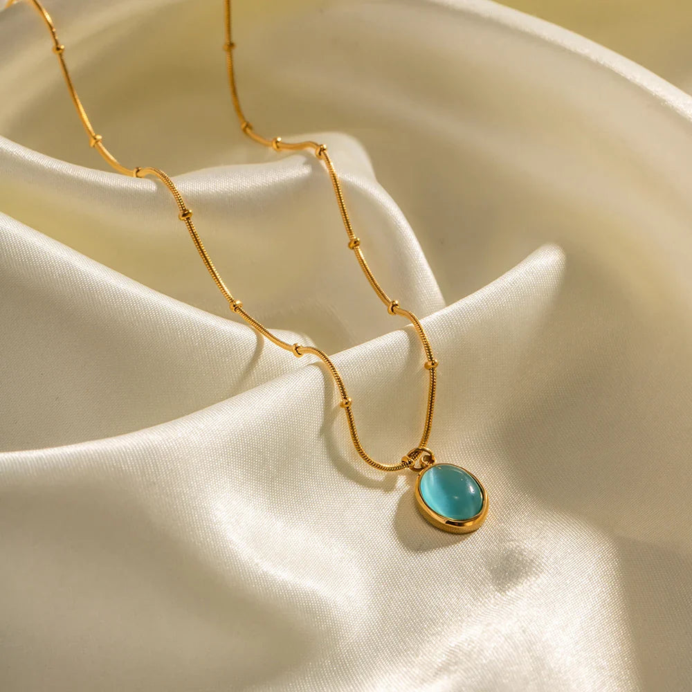 BowLift | 18k Blue Opal Satellite Chain Necklace