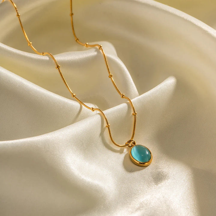 BowLift | 18k Blue Opal Satellite Chain Necklace