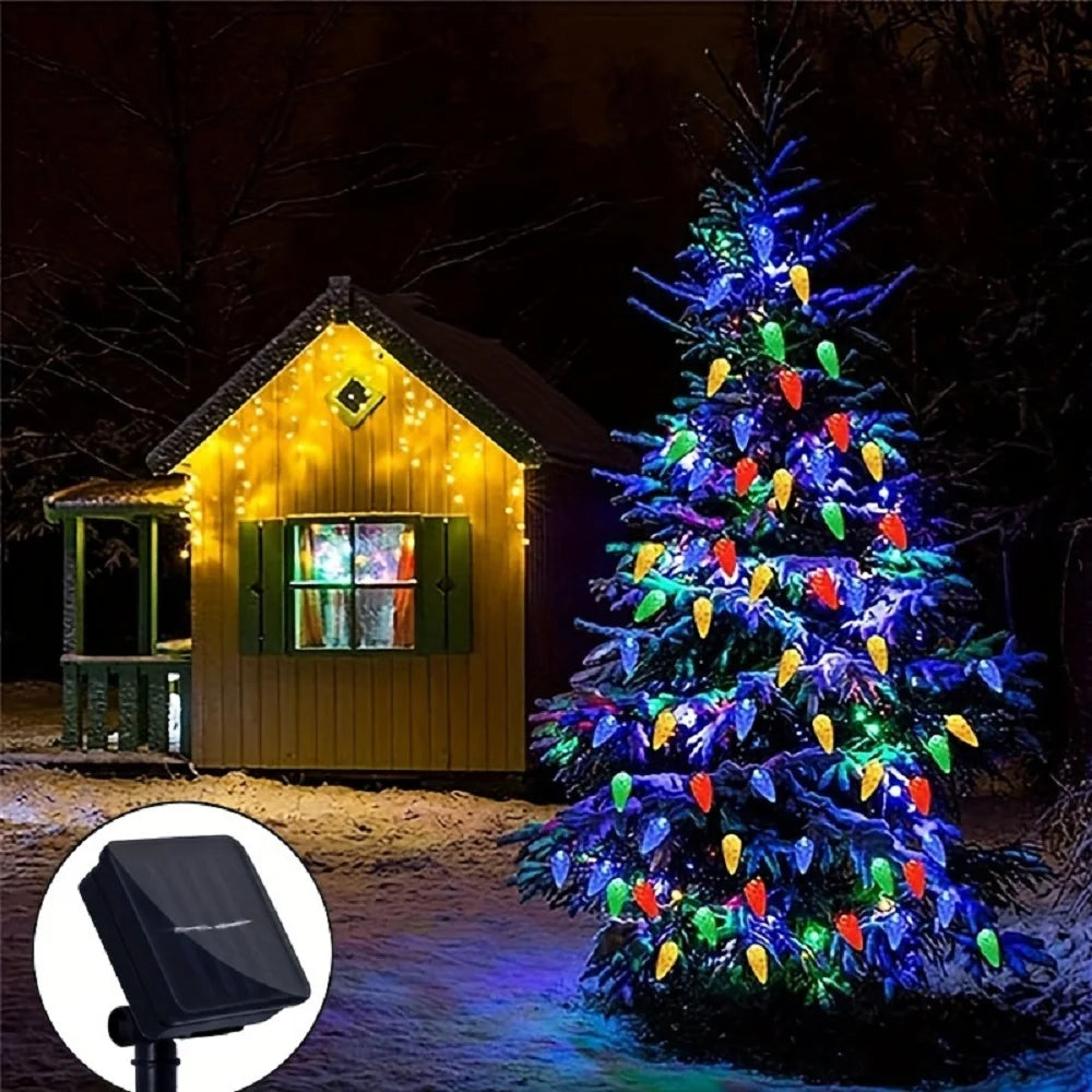 BowLift | SunBerry Solar-Strawberry-Light String | 8 Light Modes | Color Change & Solar Powered | For Garden, Balcony & Christmas