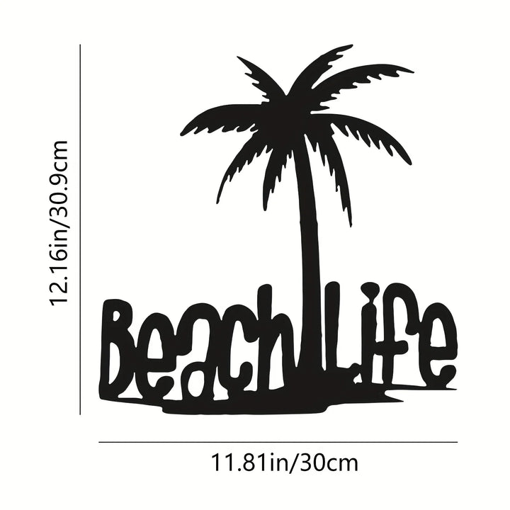 Beach Life Coconut Tree Metal Wall Art 3d Decoration For Living Room Bedroom Home Office Wall Decoration | Bowlift