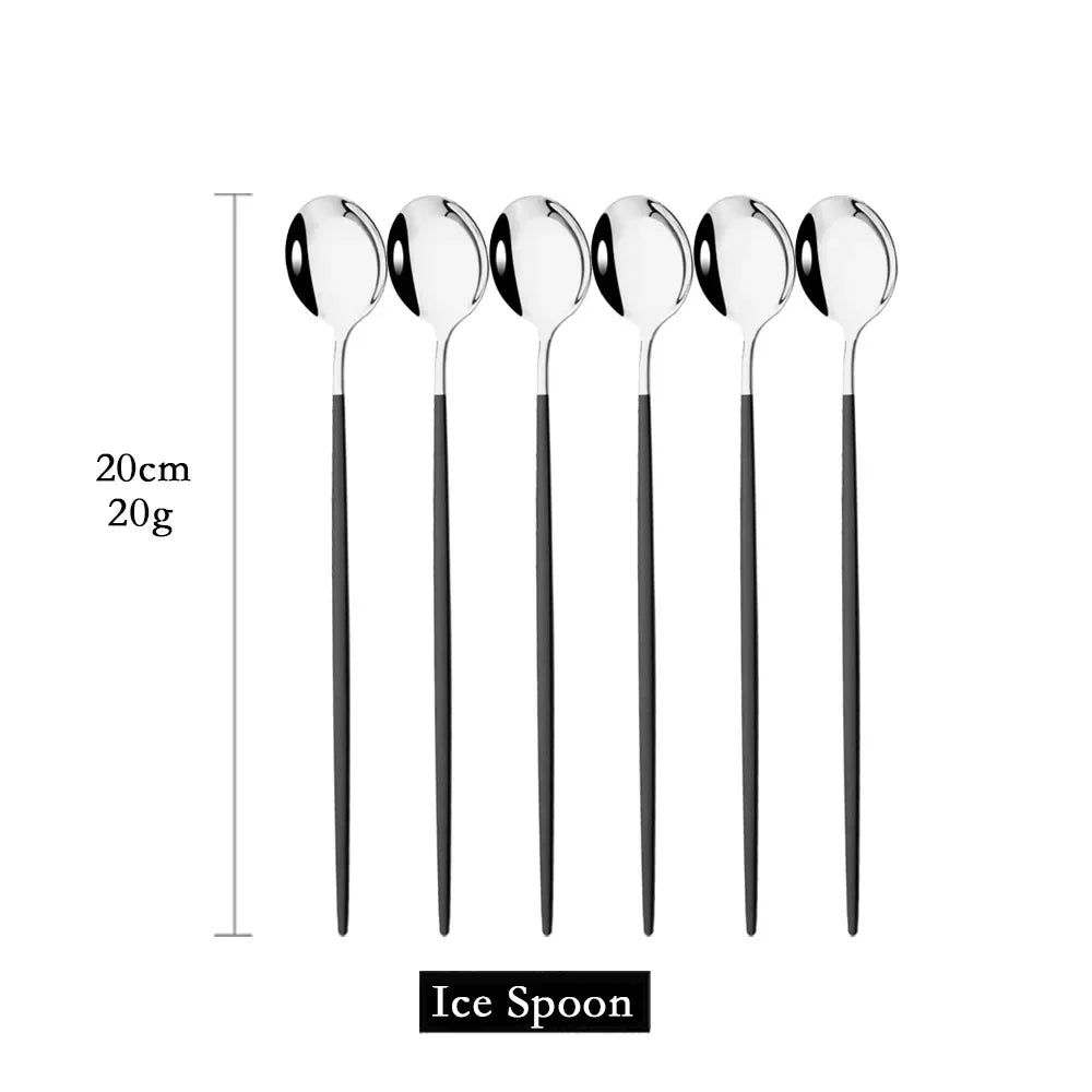 BowLift | Golden 6-piece Long Handle Spoon Set