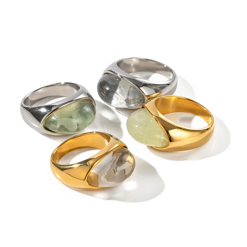 BowLift | Chunky Oval Stone Set Ring