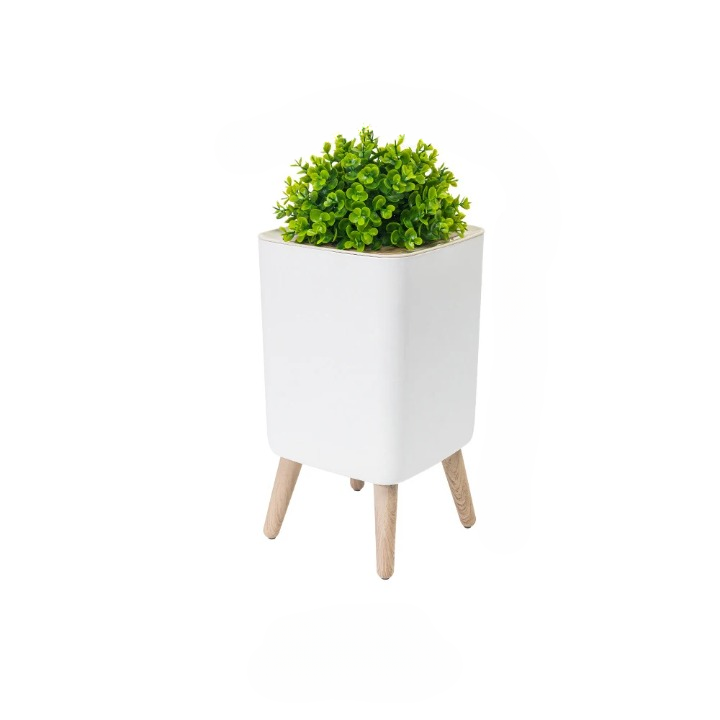 BowLift | Wooden High Foot Trash Can with Press Cover – EcoBin