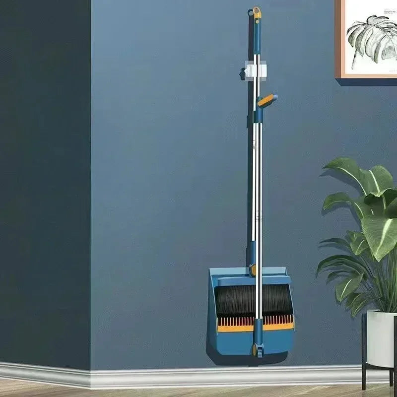 BowLift | Compacte Veegbezem- en Veegschopset met Haarverwijdering en Opvouwbare Schop