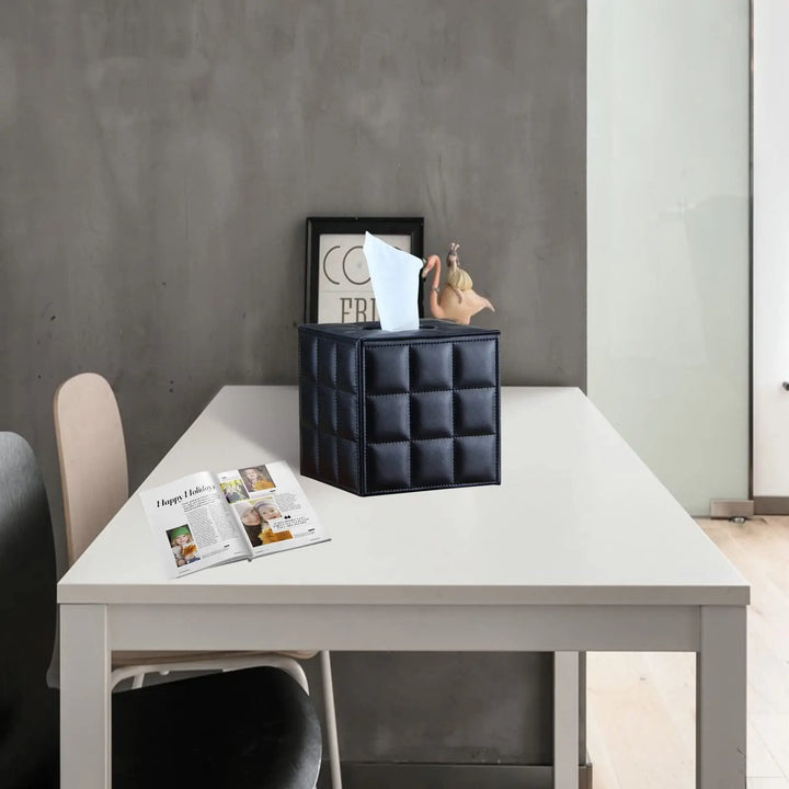 Stylish Light Luxury Leather Tissue Box For Coffee Table Dining Room Table Napkin Dispenser For Office Desktop Living Room Nordic Home Decor Accessories For Modern Living | Bowlift