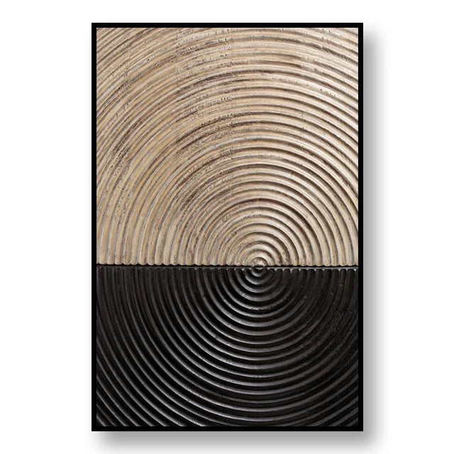 Abstract Black Golden Tree Rings Wall Art Fine Art Canvas Prints Light Luxury Pictures For Living Room Foyer Entranceway Reception Room Art Decor | Bowlift