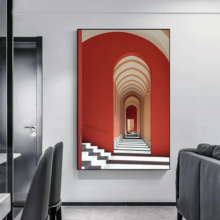 Minimalist Abstract Architectural Wall Art Fine Art Canvas Prints Posters Pictures For Modern Apartment Living Room Home Office Decor | Bowlift