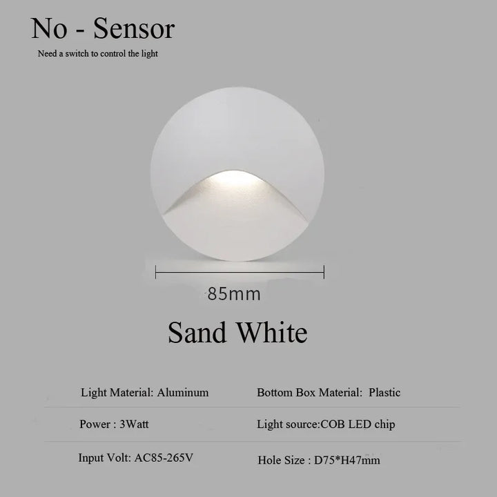 BowLift | Modern waterproof IP65 LED recessed wall lamp for outdoor lighting - 3W embedded step & staircase balcony portal light