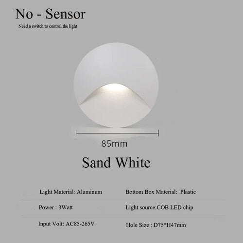 BowLift | Modern waterproof IP65 LED recessed wall lamp for outdoor lighting - 3W embedded step & staircase balcony portal light